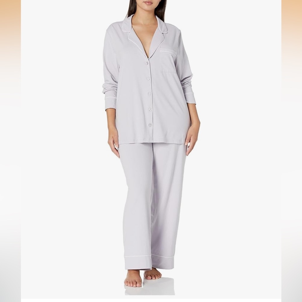 NWT! Amazon Essentials Long Sleeve Cotton Modal Pajama Set — Lilac Purple, XXL